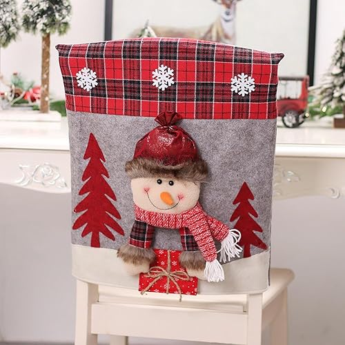 Miniatura 2 de Protector de cubierta trasera para silla de comedor de Papá Noel y renos navideños, adornos para decoración de interiores de Navidad, fiestas,