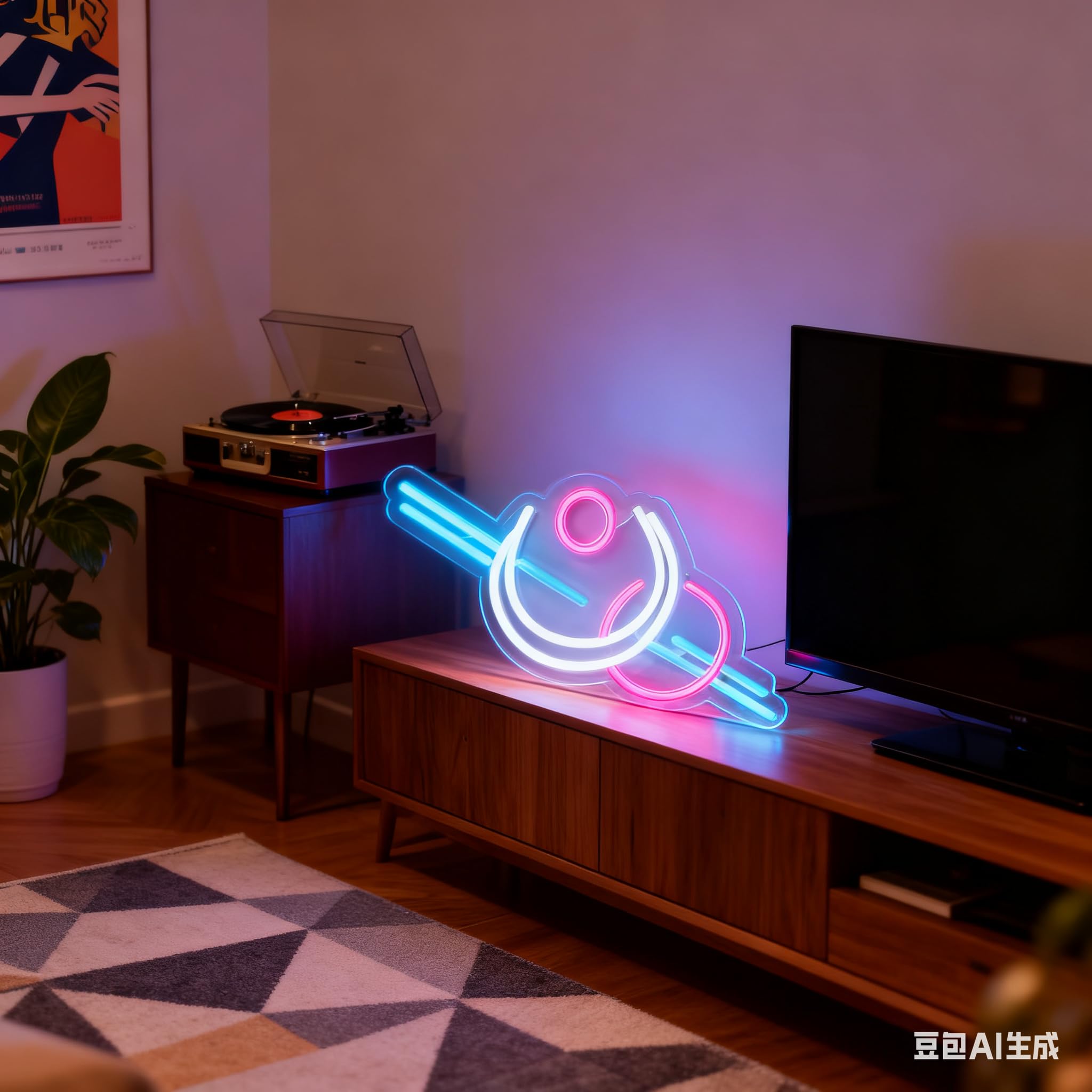 Letrero de neón LED rosa y blanco alimentado por USB, luz decorativa para el hogar, dormitorio, sala de estar, mesa de pared, decoración estética, 18.3 x 7.9 pulgadas