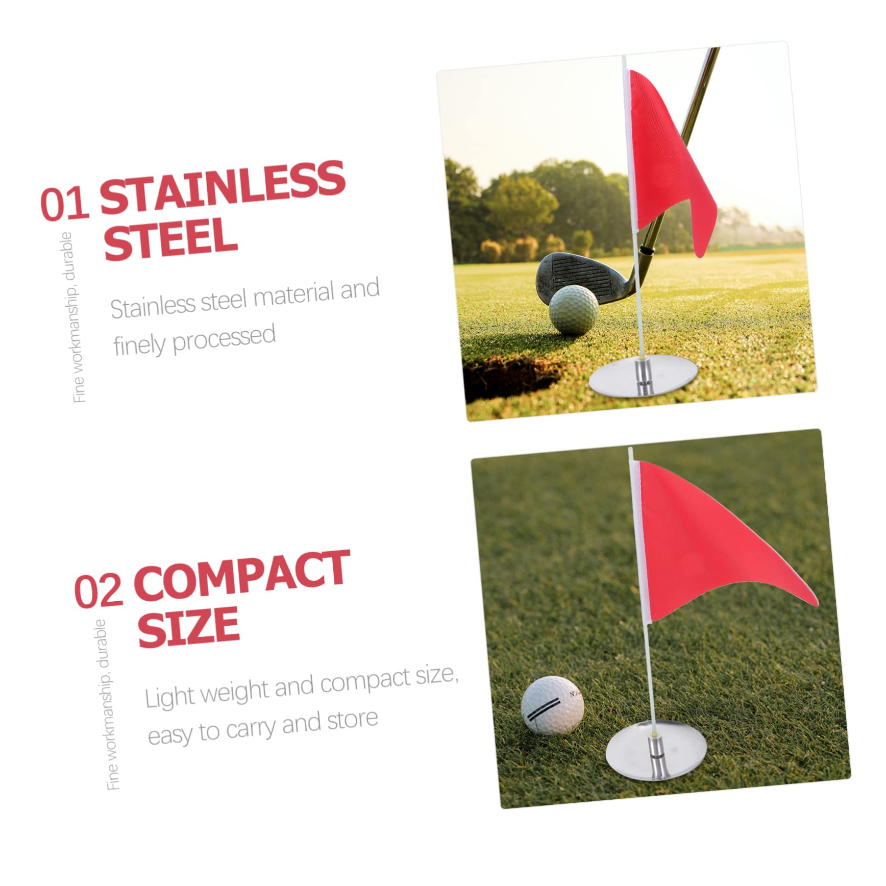 Ensemble Drapeau De Golf Portable Avec Tasse De Trou - Accessoires De Pratique De Golf Léger Et Compact Pour Améliorer La Précision De Putting