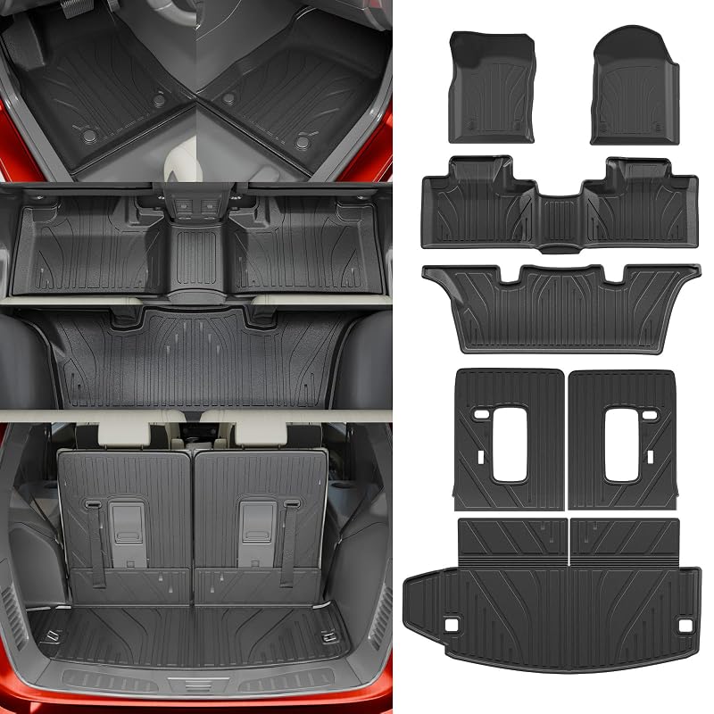 Kit de Tapetes Automotivos Dattumar para Dodge Durango 6 Lugares 2016–2026, TPE, Tapetes de Piso, Porta-Malas e Encostos, 7 Peças