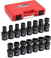 Vista 13 de CASOMAN 10 piezas de 1/2 pulgada de profundidad Juego de llaves de impacto universal métrico, 10-19mm