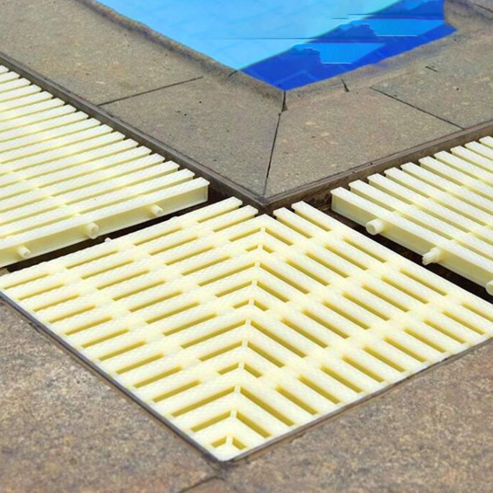 LWJSOCP Swimming Pool Grates,Professional Pool Overflow Grate - Flexible Anti-Slip Drainage Solution for Indoor/Outdoor Pools, Durable Commercial Channel Drain Kit (25cm/9.8in, Corner Use)
