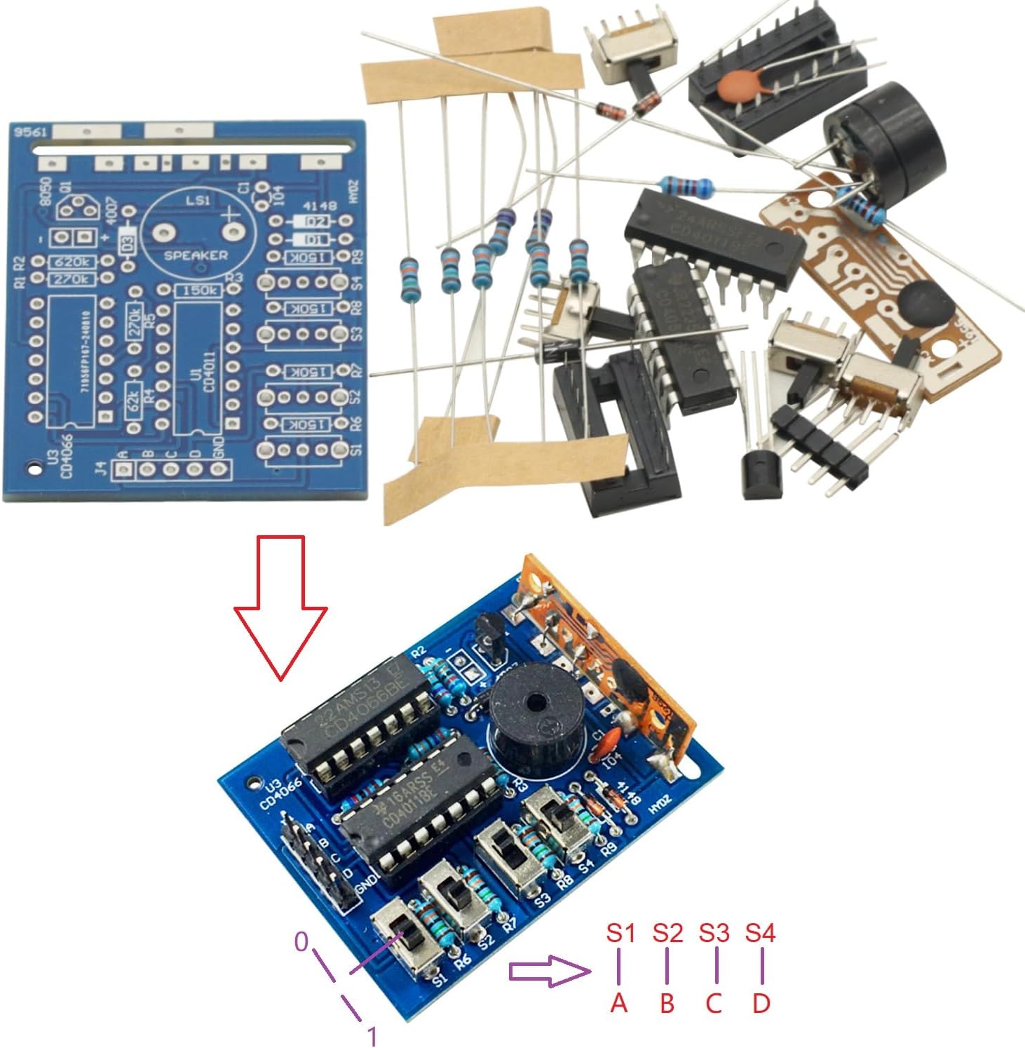 2PCS Music Sound Board Electronic Module DIY Kit Parts Components Soldering Practice Learning Kits