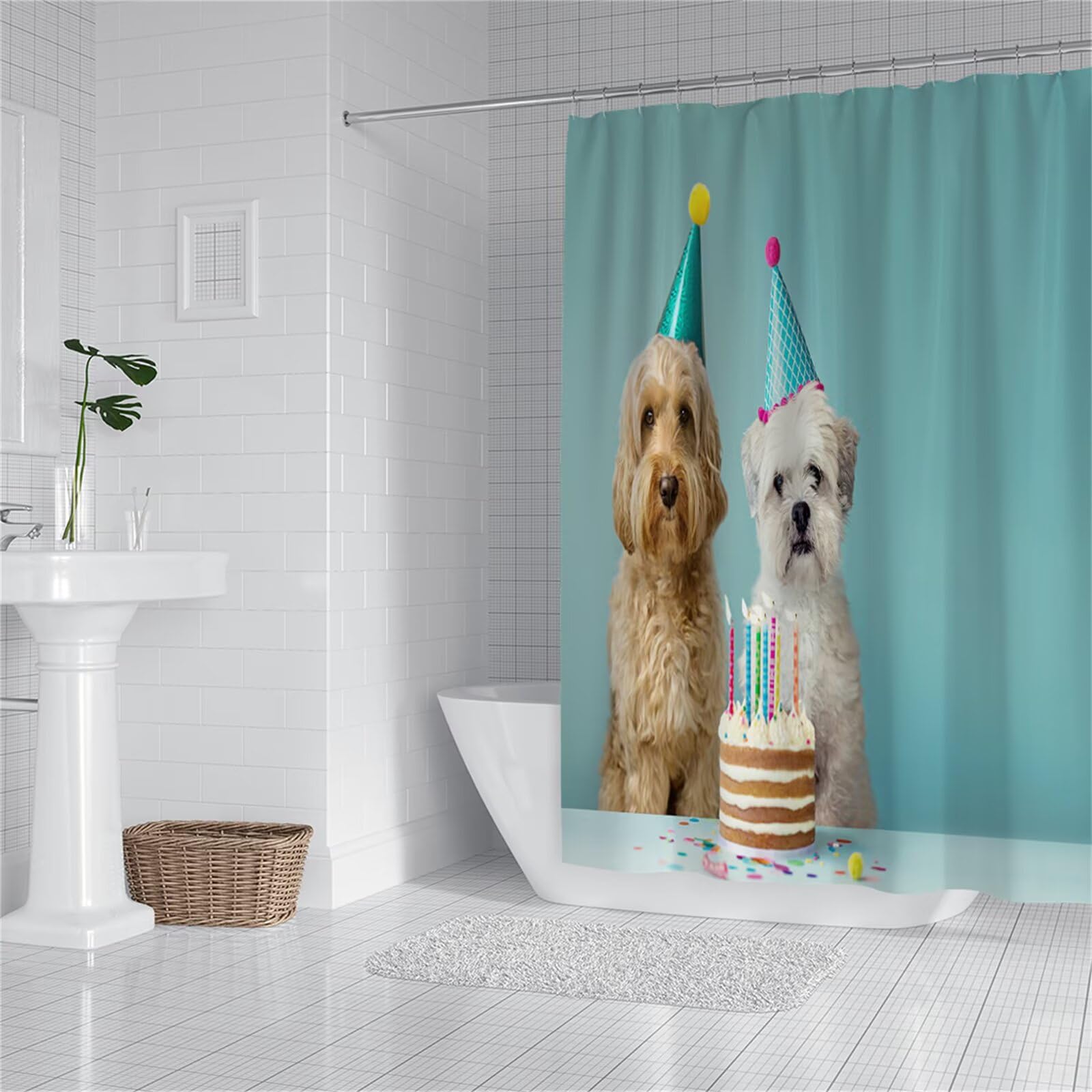 Rideau de douche fêtes pour décoration salle de bain festive et accueillante yl-645