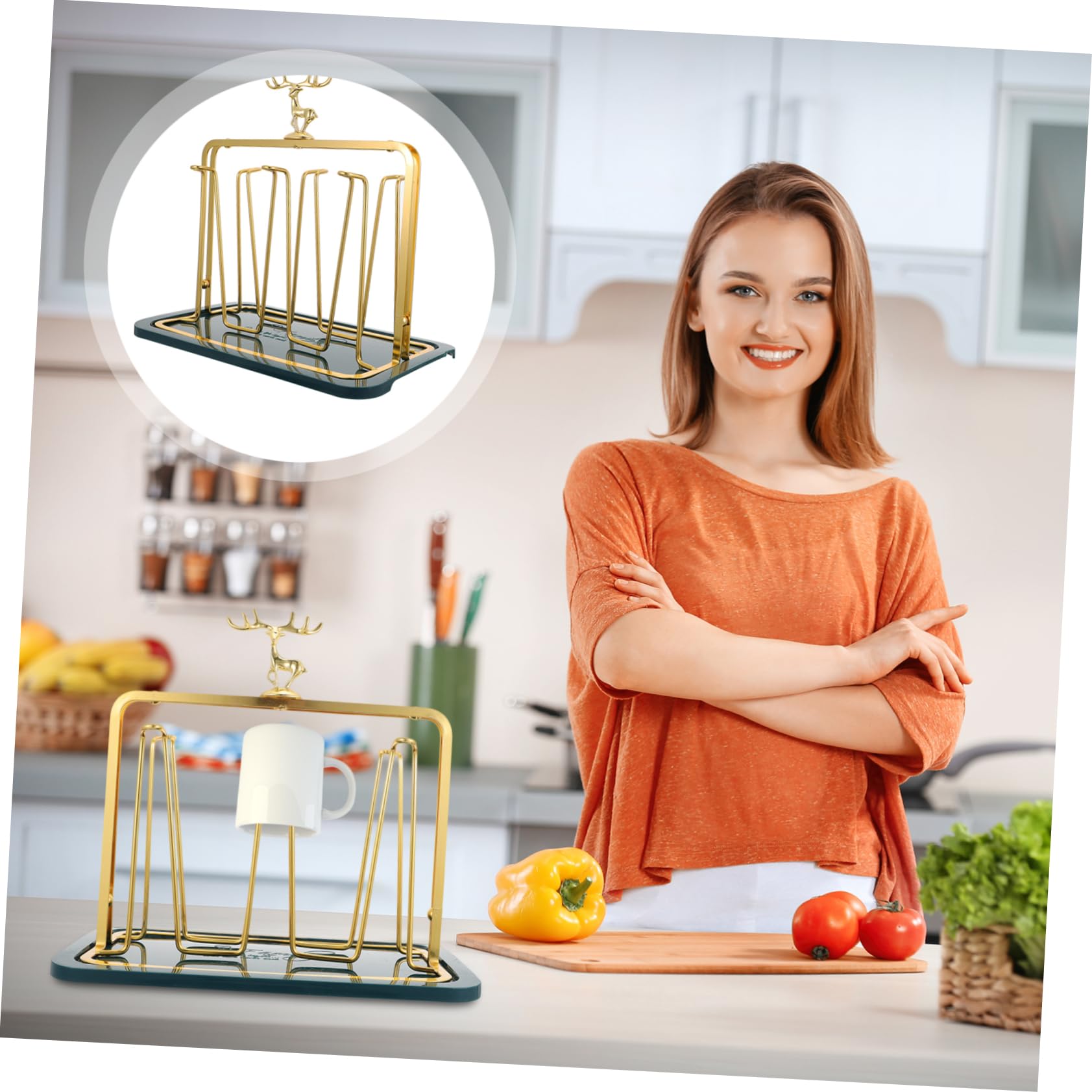 Küchen Glasbecherhalter Ablage Teiliges Aufbewahrungsregal für Gläser Stabiles Küchen Organizer für Haushalt und Gastronomie Platzsparend und Praktisch