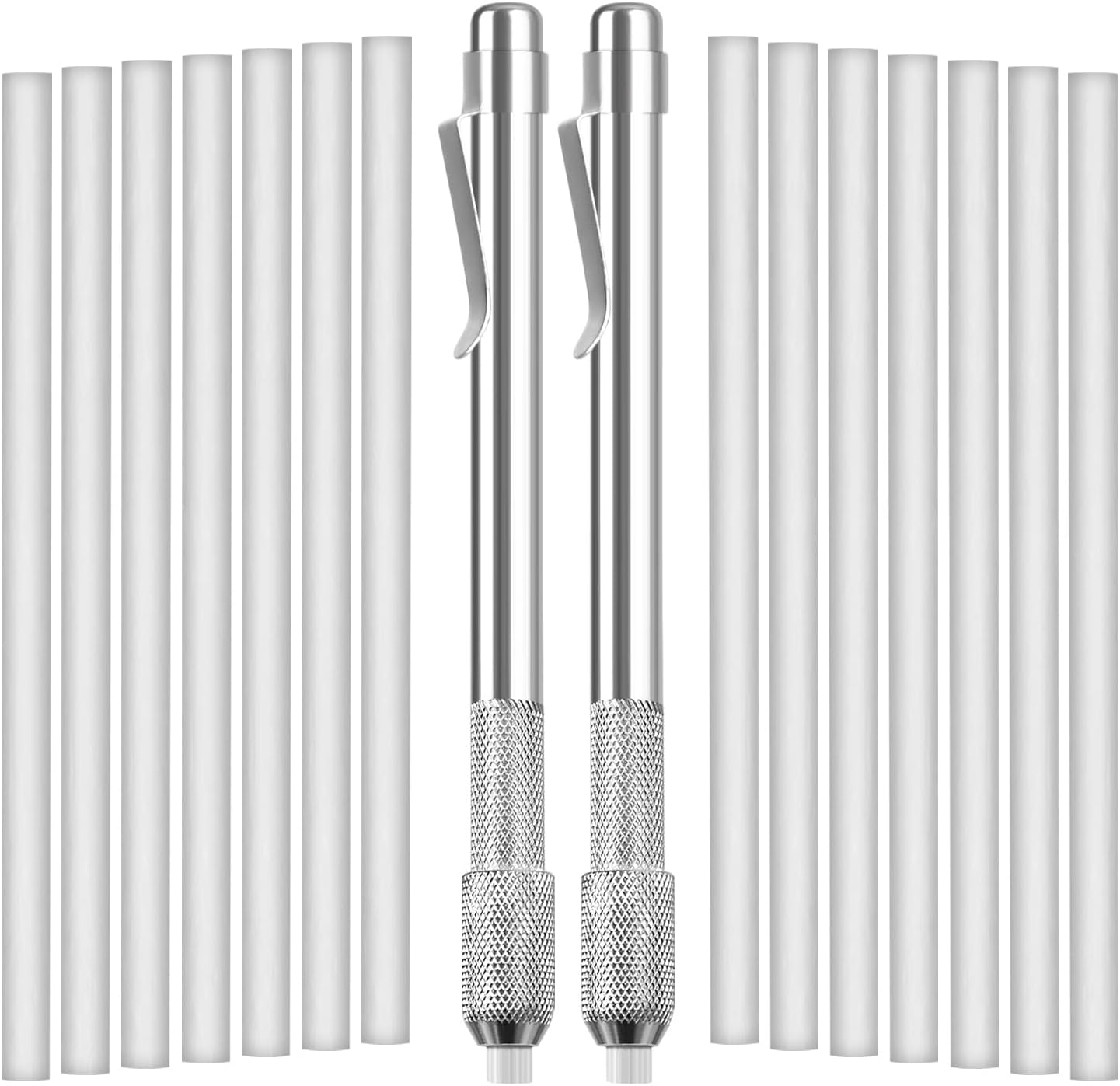 XIOTOTIEMPO 2 Pack Soapstone Holders Marker with 16 Packs Refills Round Soapstone