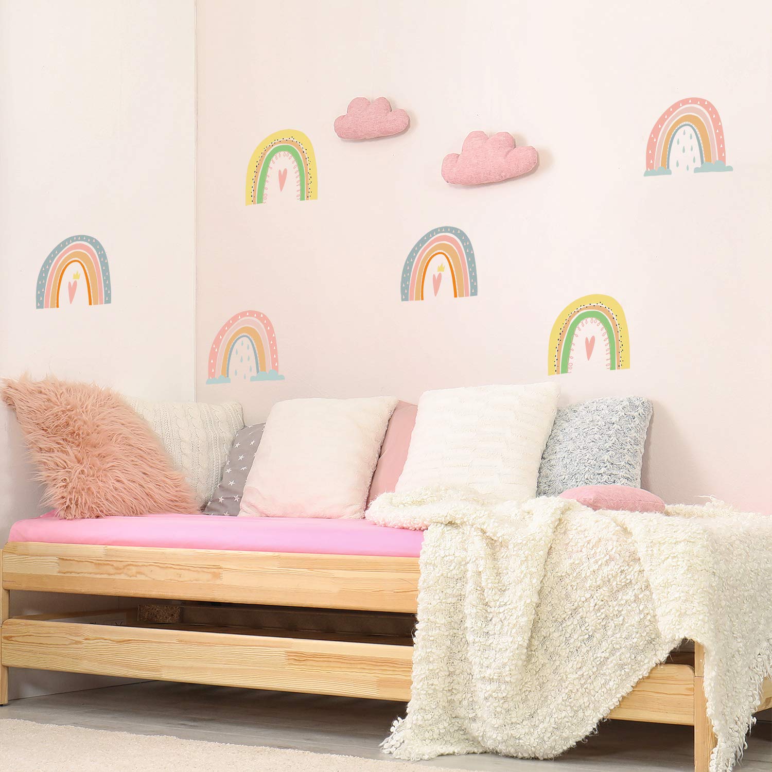 WALPLUS Scandinavian Wiggle Rainbow Wall Stickers for Kids Nursery Playroom, Bedroom Decor - Peel & Stick, Easy to Apply & Remove - Image 4