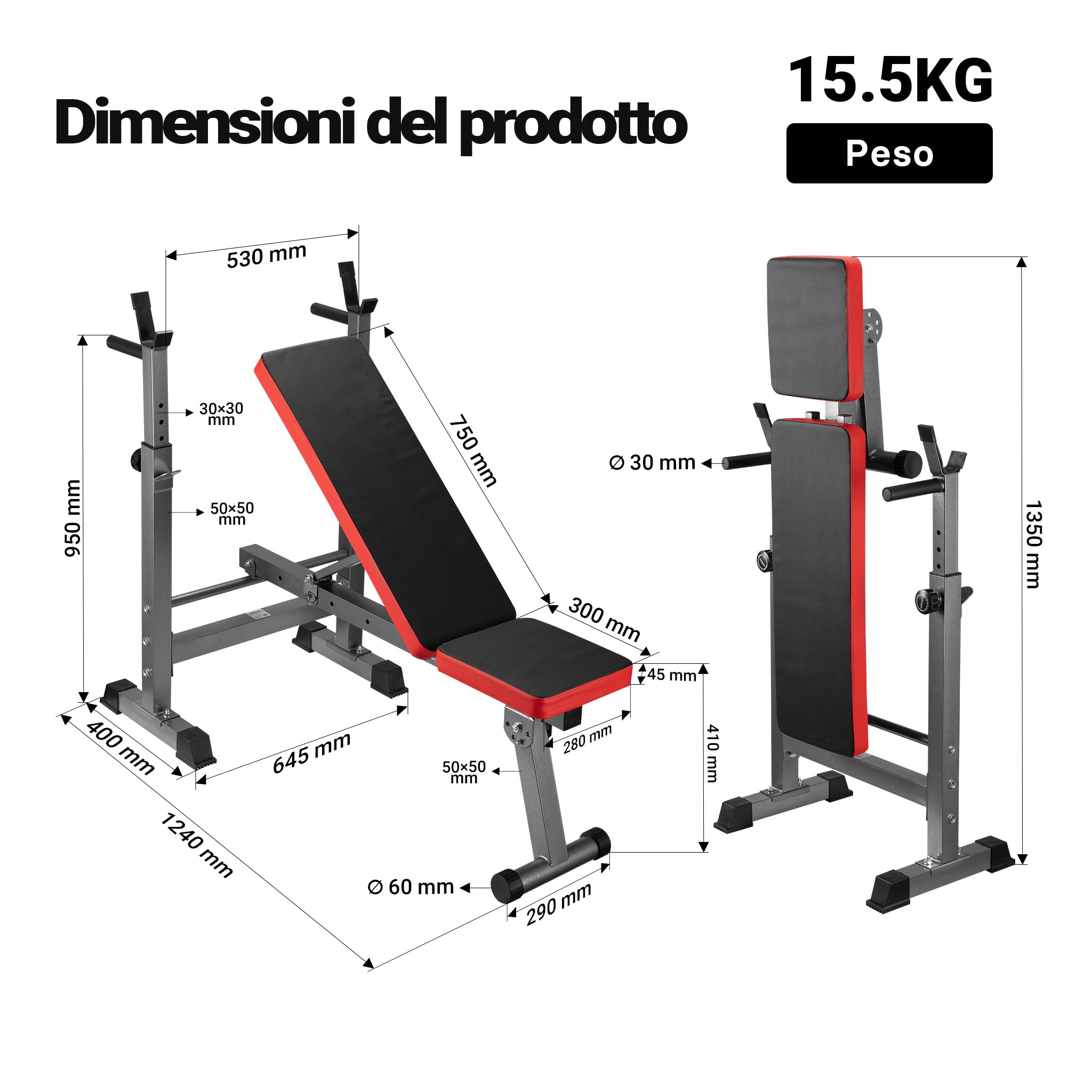 Wiltec panca per esercizi