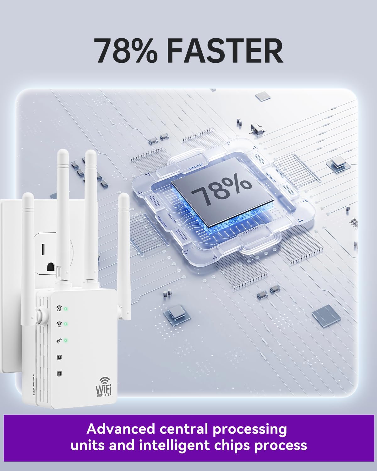 2026 WiFi Extender Signal Booster for Home, 10X Faster New Wireless Long Range Amplifier, Covers up to 13888 sq.ft, WiFi Repeater with Ethernet Port & EasyMesh, Easy Setup