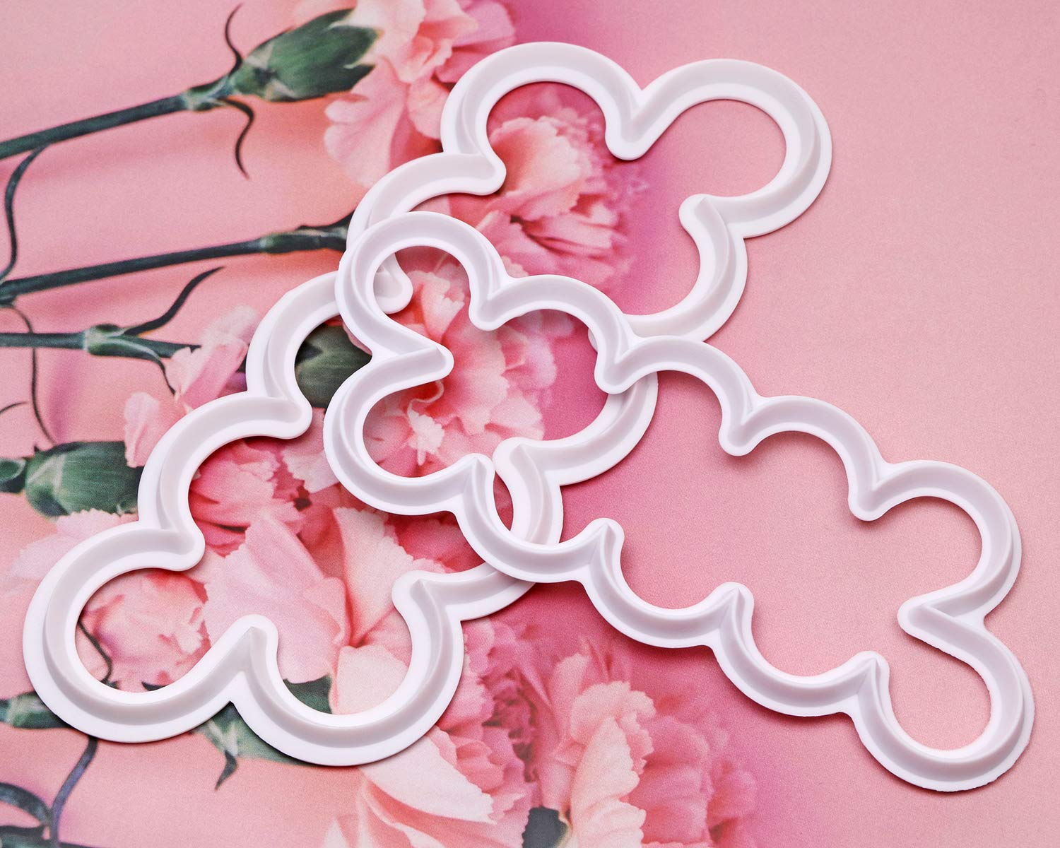 Decoración de pasteles de pasta de goma de flores de azúcar artesanal más fácil de rosas jamás molde Fondant Rose Maker (3 unidades, blanco) 3