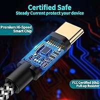 Vista 2 de Cable de carga para interruptor NS y Switch Lite Switch OLED paquete de 2 cables de carga rápida USB C a USB A tipo C para controlador Pro Samsung