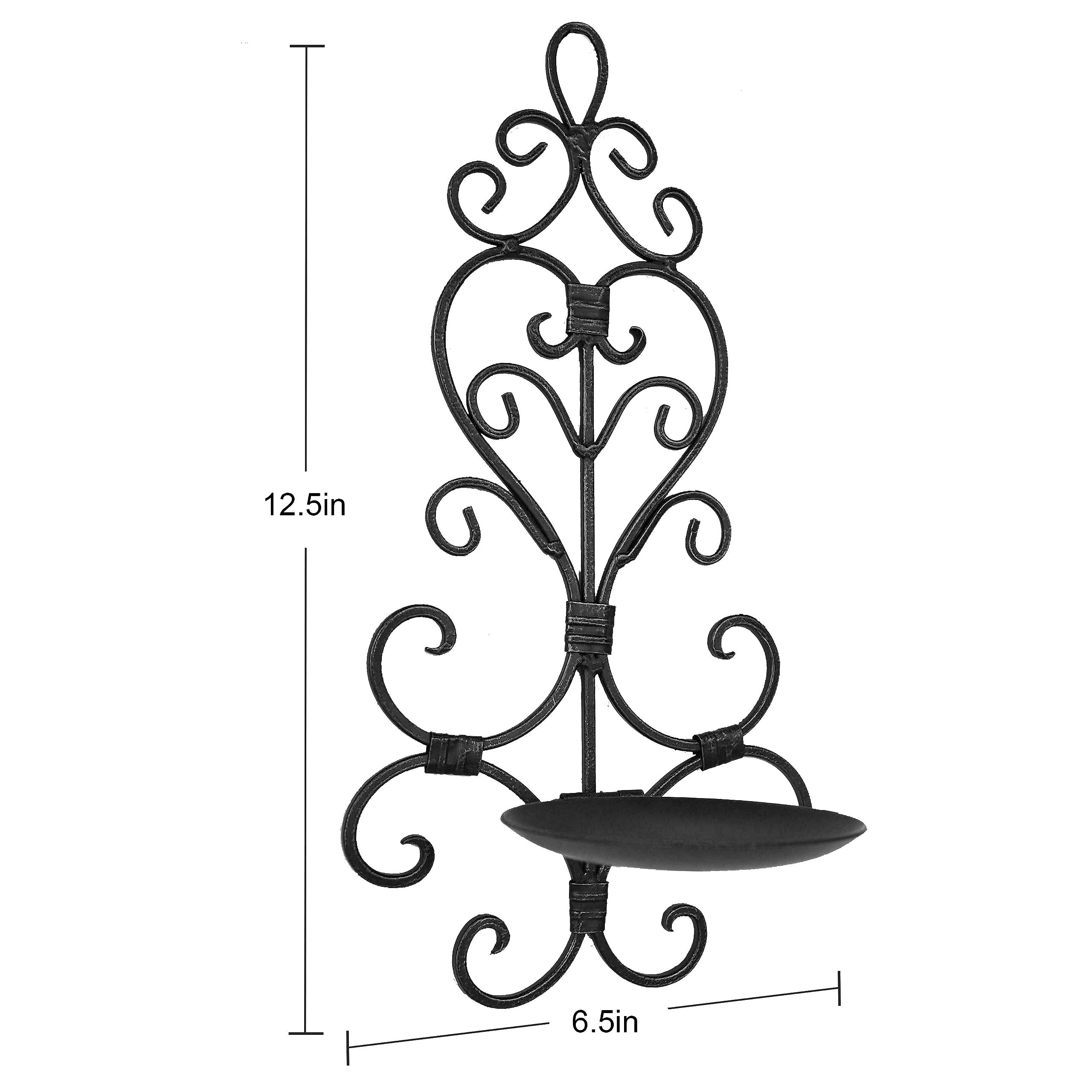 Wandleuchter aus Eisen, Wandleuchter, Wandleuchter, Wandleuchter, Dekoration für Wohnzimmer, Esszimmer, Schwarz, 2 Stück