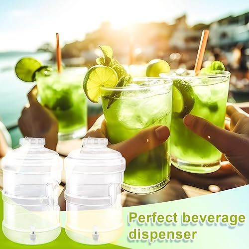 Miniatura 5 de Jarra con tapa y boquilla, dispensador de bebidas de plástico para agua, Aguas Frescas, recipientes para bebidas, ideales para fiestas de jugos,