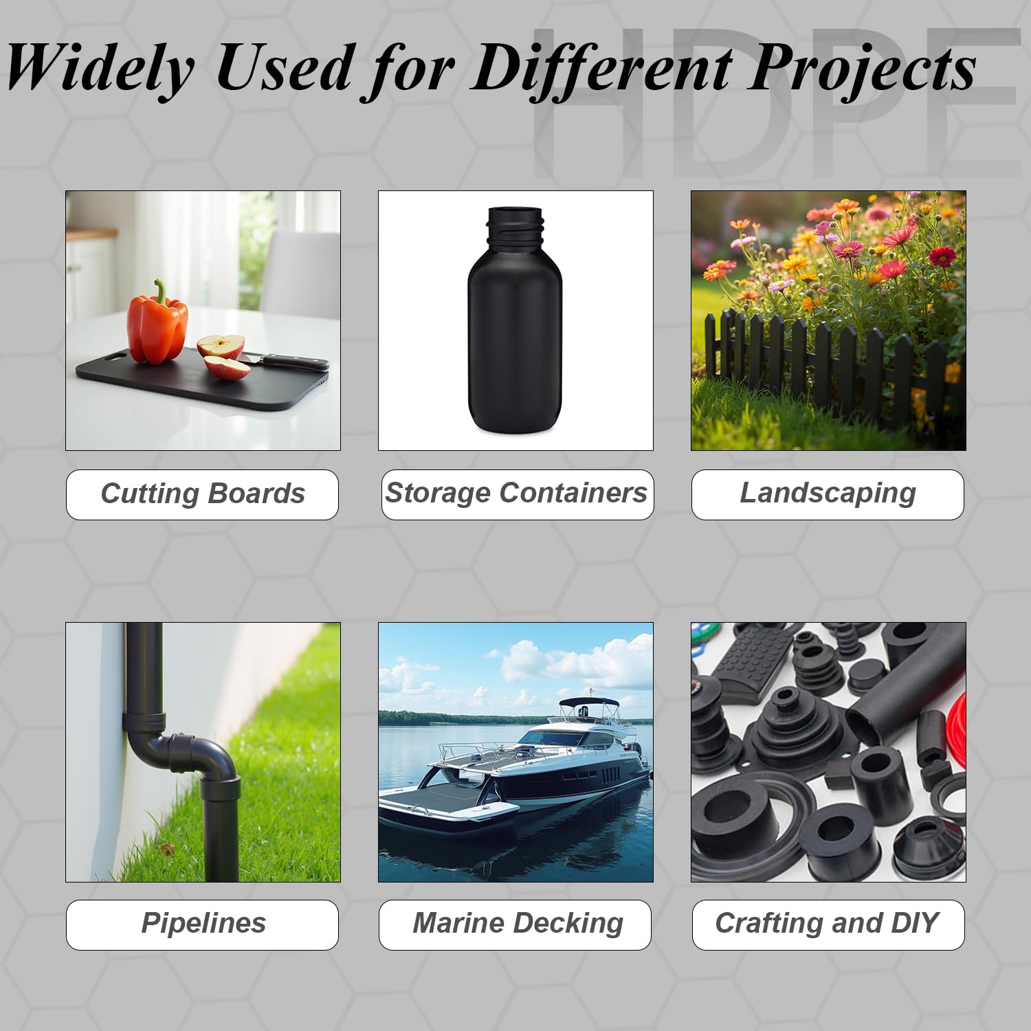 HDPE Plastic Sheet - Black Block for DIY Projects -6 HDPE Plastic Sheet - Black Block for DIY Projects -6