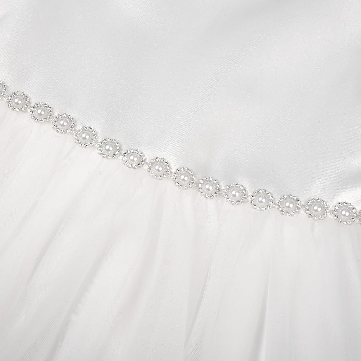 JerrisApparel Flower Girl Dress Heart Cutout Back Sleeveless Tulle Gown Beaded Waist Wedding Party Dress
