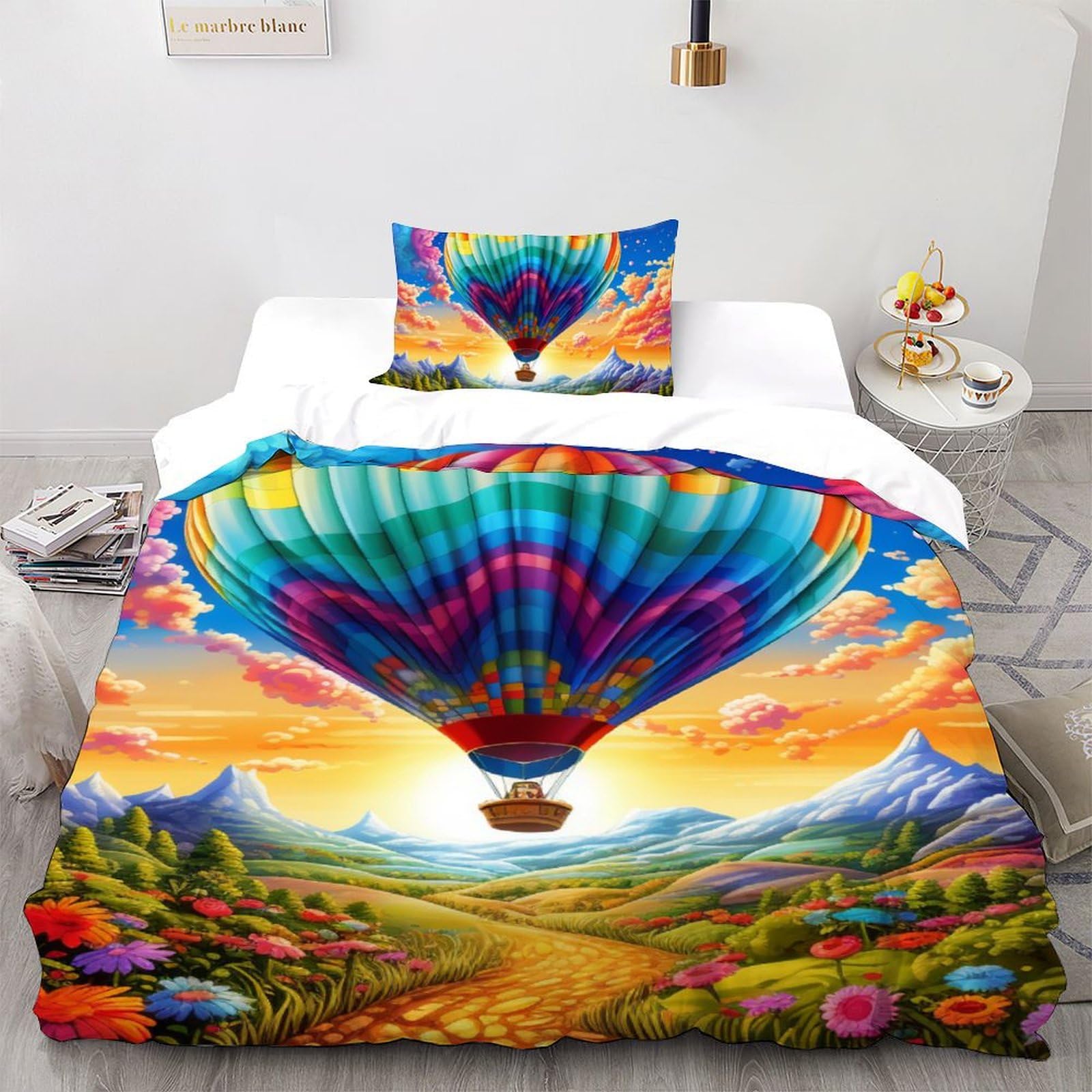 Linge de lit hot air balloon housse de couette microfibre 135x200
