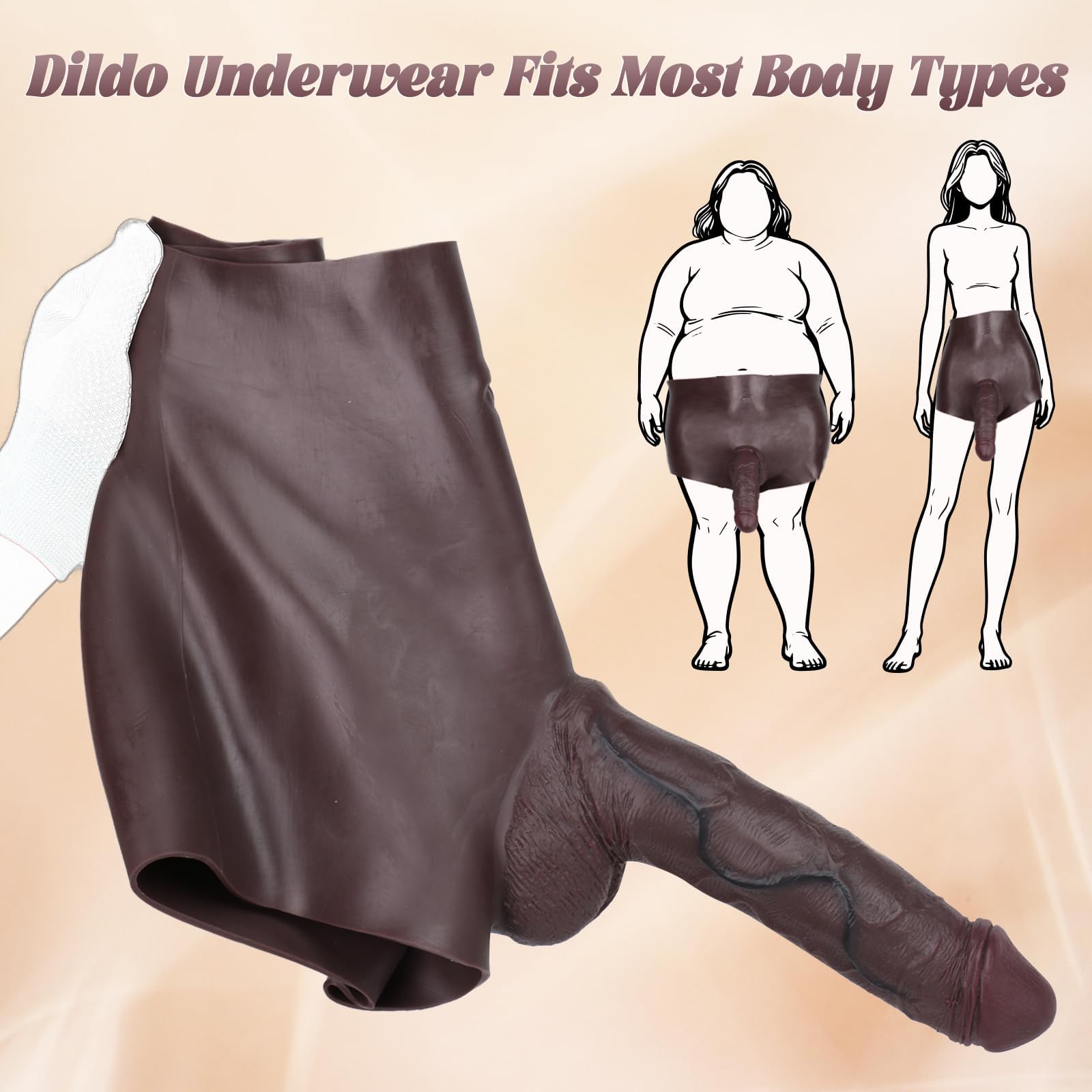 Tacchi di Silicone per Strap On 9.76in con Cintura Elastica, Dildo Realistico Nero per Uomini Gay, Panties con Ingranaggio per Gioco Anal e Coppia, Seta Flessibile per Uso Intimo