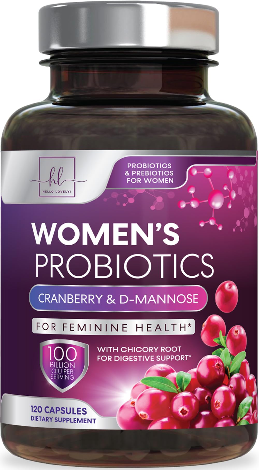 Probiotics for Women - 60 Billion CFU - 16 Strains Probiotic and Prebiotic Blend - Women's Probiotic for pH Balance, Odor & Vaginal Support - Digestive & Immune Support, Bottled In USA - 120 Capsules 120 Count (Pack of 1)