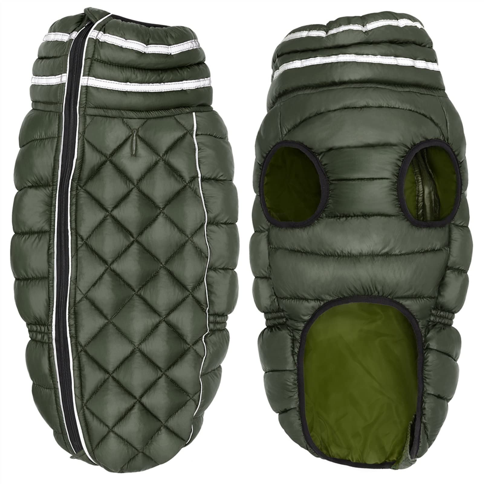 Vêtement d'hiver épais pour chien imperméable réfléchissant vert 4XL