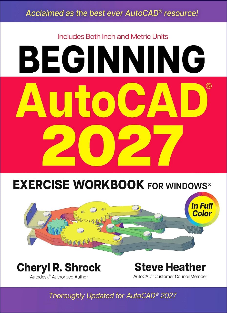 AutoCAD 2027 Exercise Workbook manuel CAO Windows livre anglais dessin