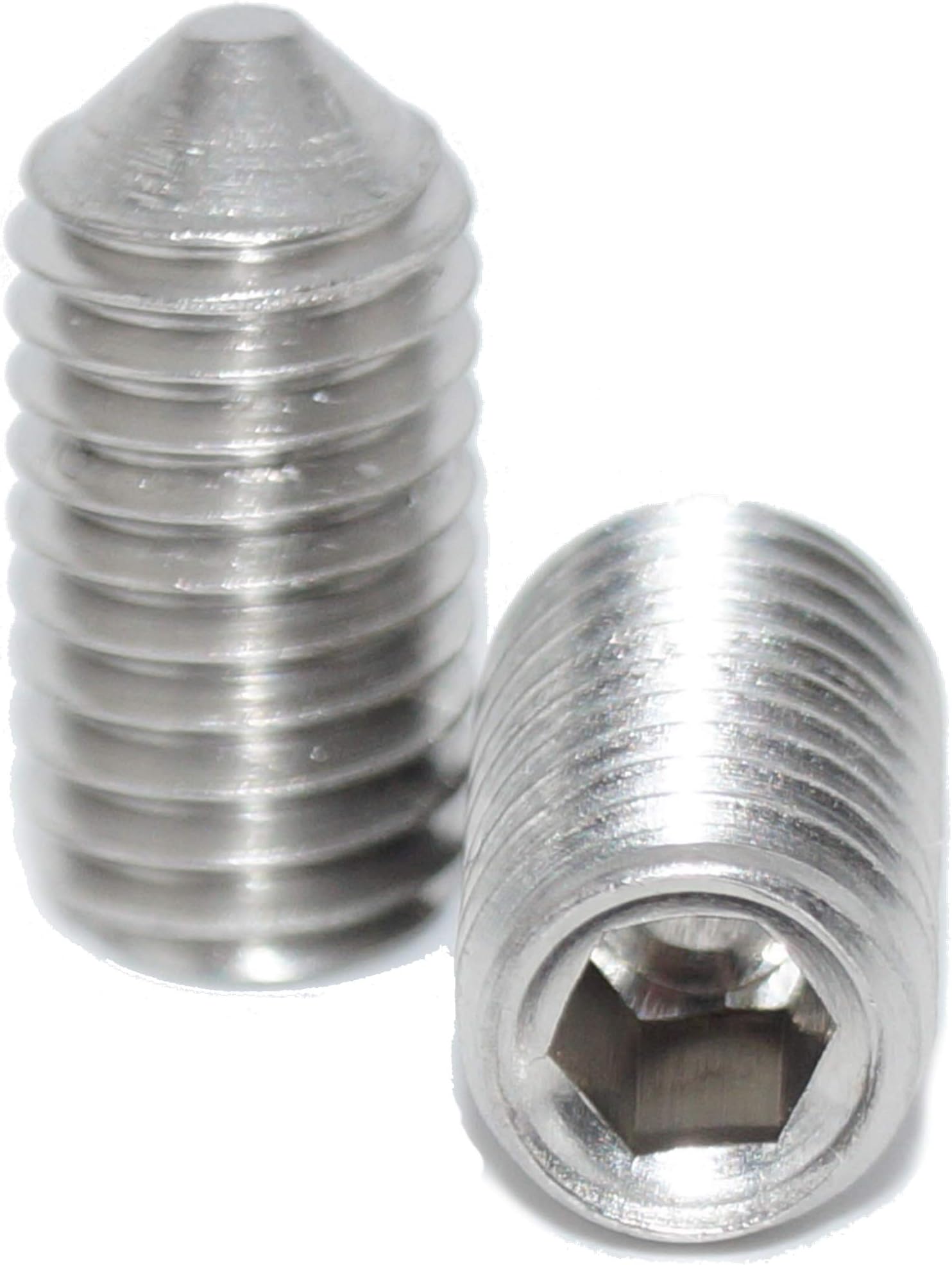 Idt TradeGrub Screws M6 x 14 with Hexagon Socket and Point, Pack of 60 Grub Screws ISO 4027 A2 Stainless Steel