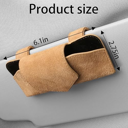 Miniatura 2 de Soportes para lentes de sol para visera solar de automóvil, soporte magnético para anteojos para automóvil, colgador de lentes de cuero y soporte