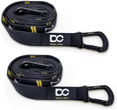 ضبط الأشرطة المرقمة لدائرة مزدوجة لحلقات الجمباز - نظام Carabiner ودليل فيديو التمرين لممارسة تمرين الجسم الكامل ، والكالستينيك ، والرياضيات المنزلية