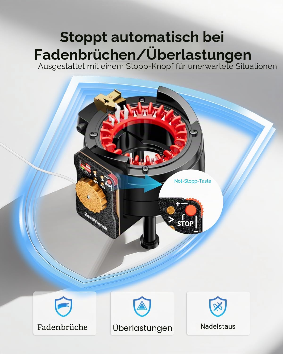 Adapter für elektrische Strickmaschinen von Addi, 22 Nadeln, automatisches Zubehör, LCD-Panel und Reihenzähler