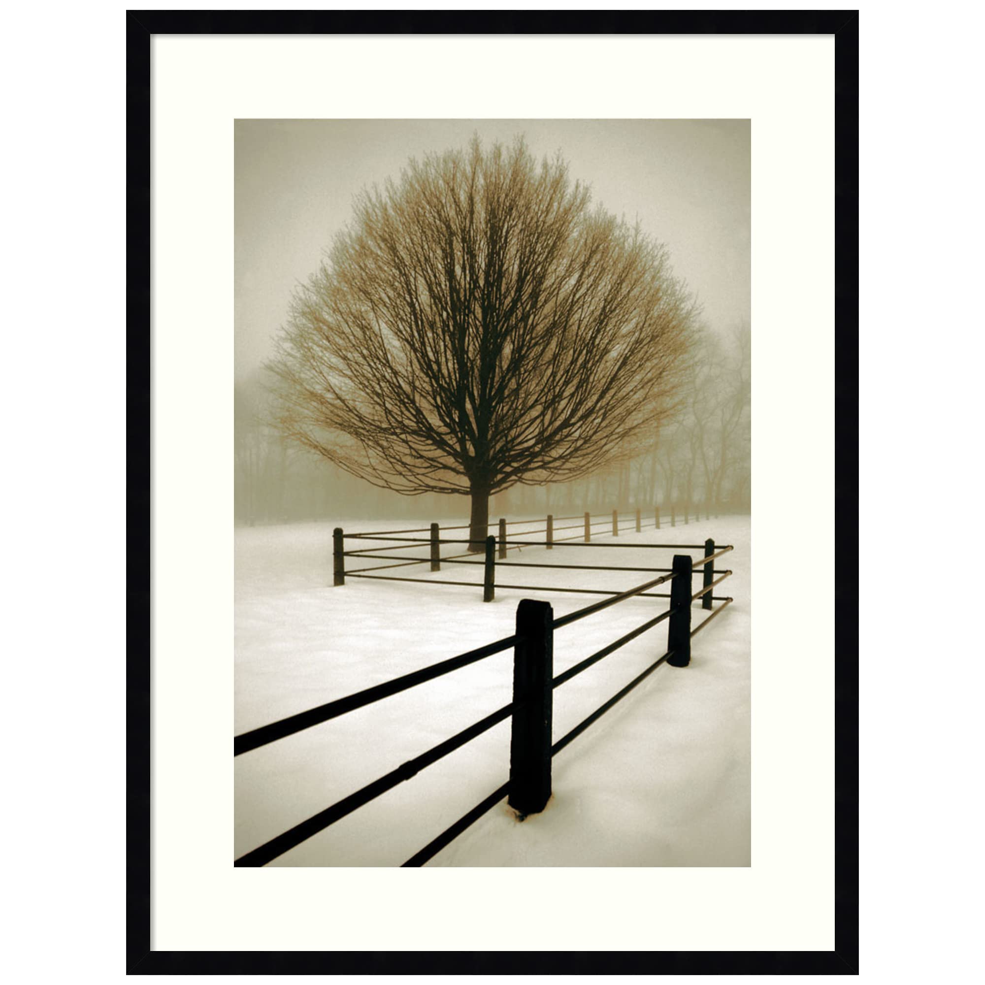 Amanti Art Framed Wall Art Print 33x25 Solitude by David Lorenz Winston, Landscapes Wall Art, Rustic Farmhouse Decor, Large Poster Painting Artwork for Living Room, Bedroom, Bathroom, Kitchen, Office