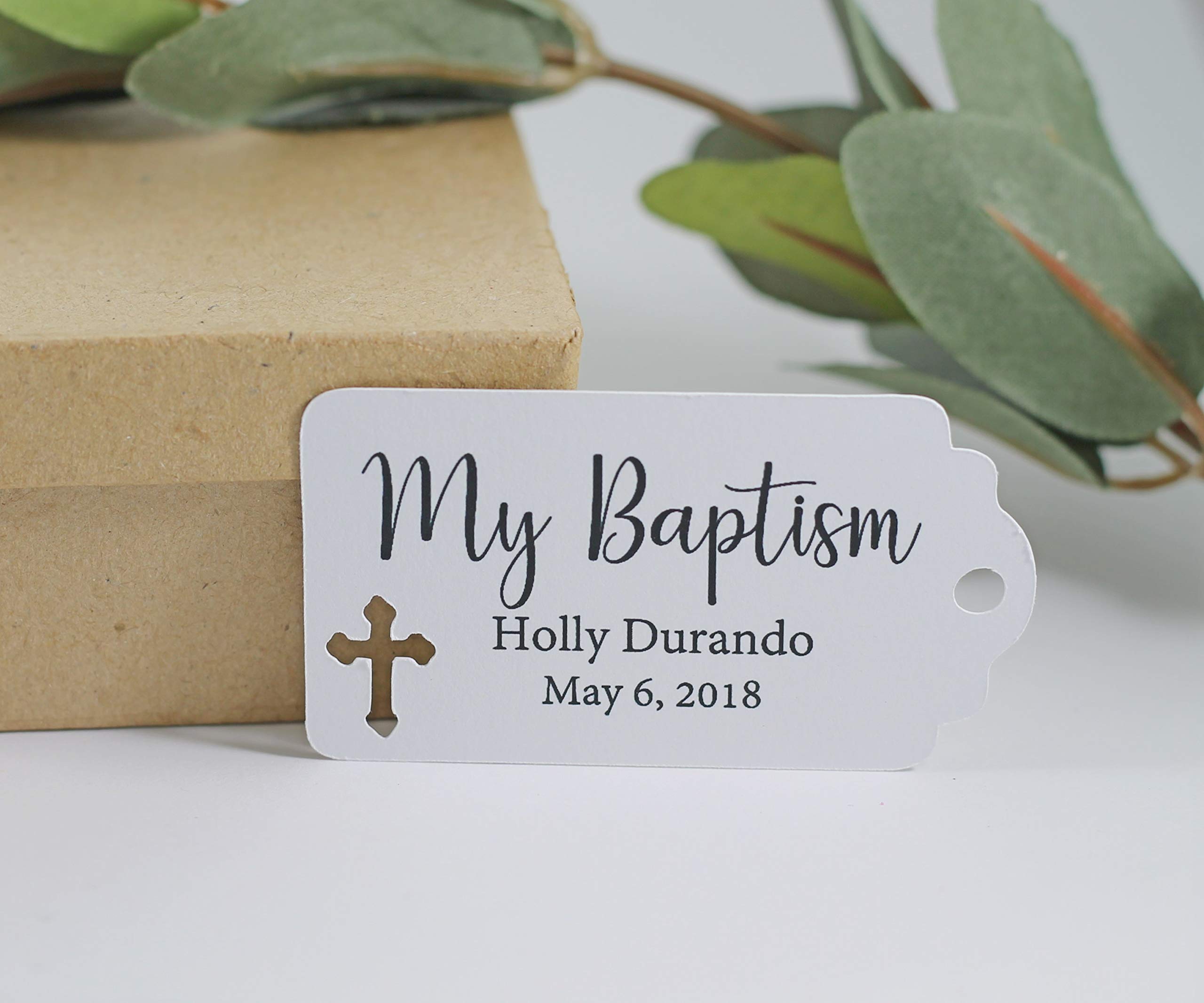 Small Personalized Baptism Favor Tags - My Baptism (Set of 20) (White)