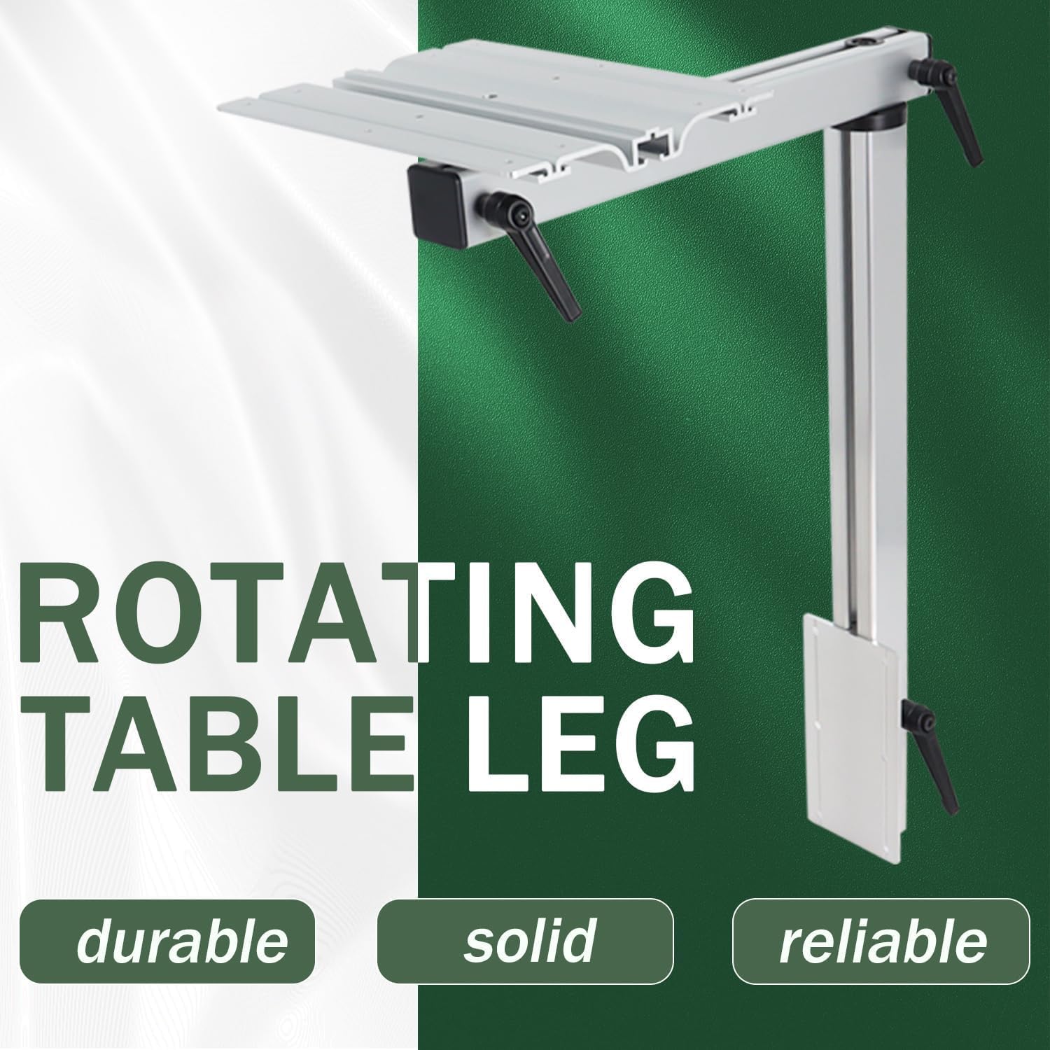 Soporte de Mesa Ajustable para Autocaravanas, Soporte de Pata de Mesa Desmontable de Aleación de Aluminio, Abrazaderas de Pata de Mesa Giratorias 360 Grados, Soporte de Pata de Mesa para Camiones