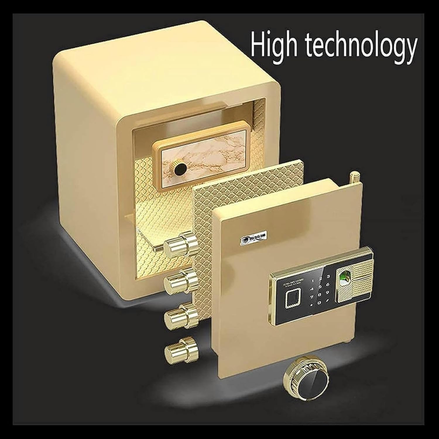 AMNOOL Digital Waterproof Safety Cabinet Fireproof Proof Digital Finger, 40 X 36 X 32cm, Black