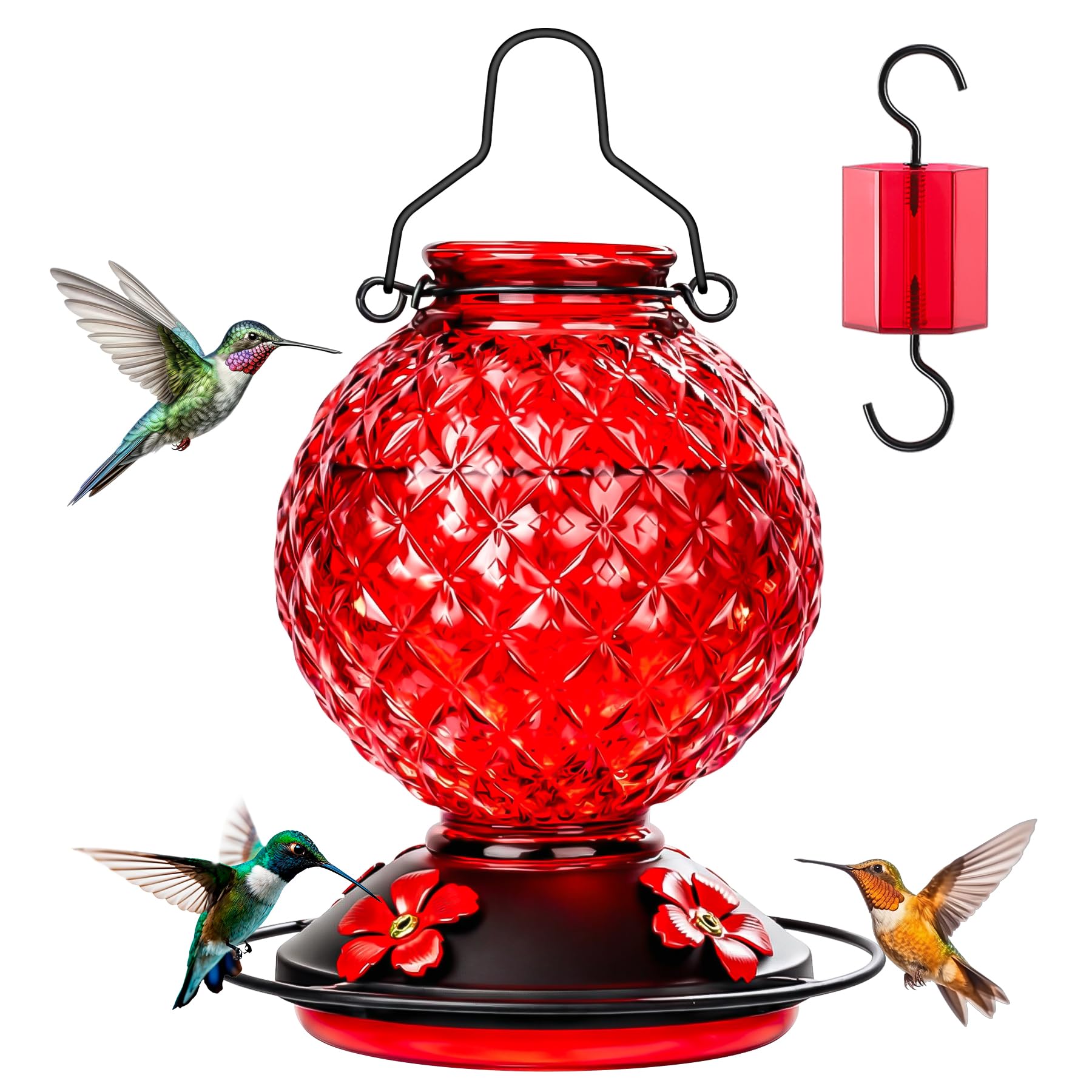 25 oz Glass Hummingbird Feeder