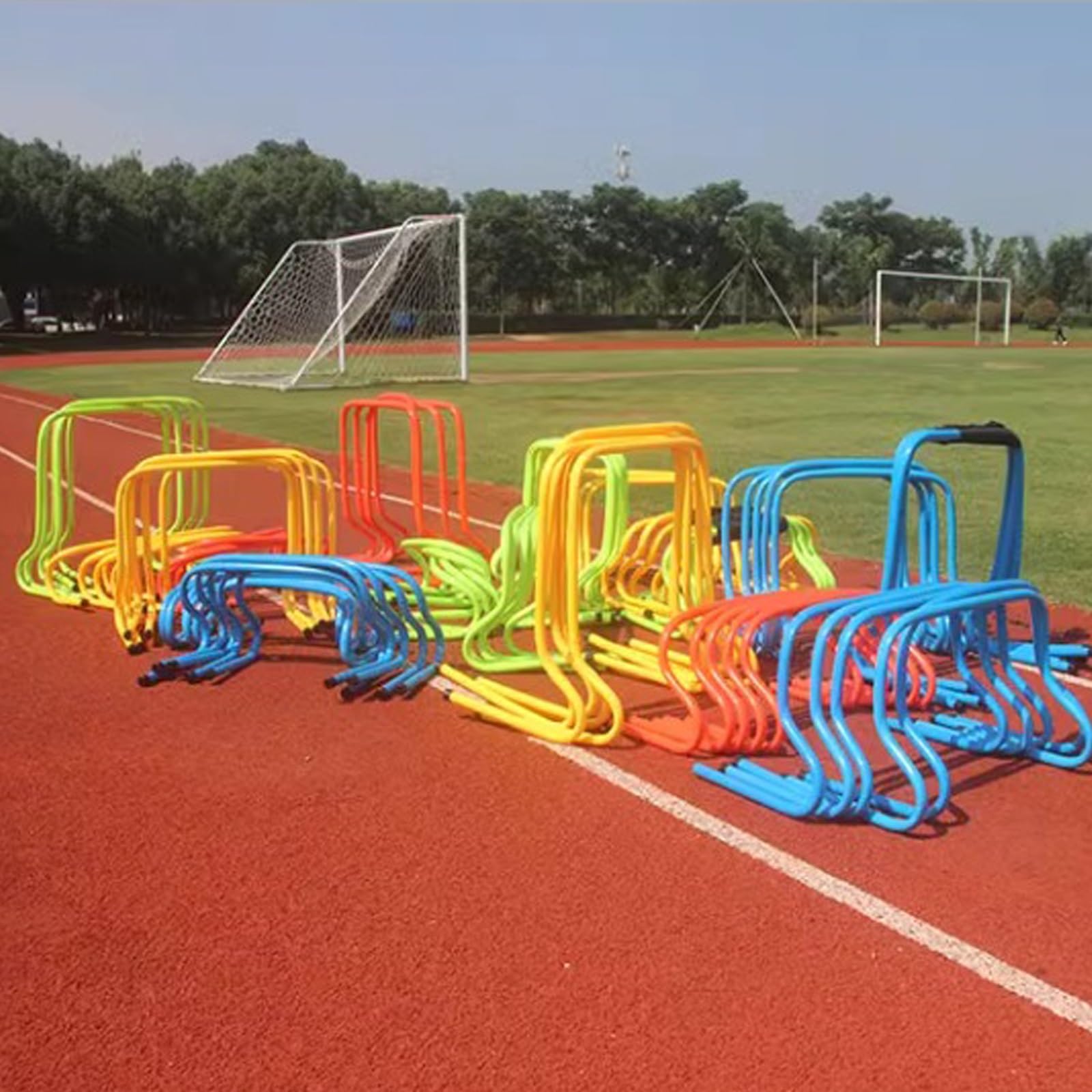 Attrezzatura da allenamento per ostacoli di agilità, ostacoli per allenamento su pista e campo, kit di allenamento in plastica per atleti e adulti