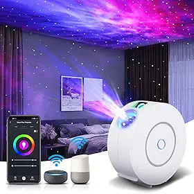 Projetor Galaxy Light Smart Star, projetor Home Planetarium Sky Lite, estrelas de nuvem de nebulosa rotativas, cenas DIY, modos de temporizador 24H projetor estrelado para quarto (estrelas verdes, aplicativo inteligente)