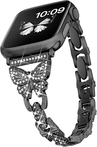 Correa delgada y brillante de diseño de lujo, compatible con Dressy Luxury para mujer, de 1.575, 1.614, 1.496 pulgadas, correa para iWatch, diseño disponible en Yaxa El Salvador