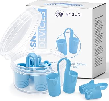Nasal Dilators for Sleeping Internal Nasal Dilator & Nose Opener, Nasal Cones for Breathing, Reusable Silicone Nose Vents for Men & Women 4 Sizes S/M/L/XL