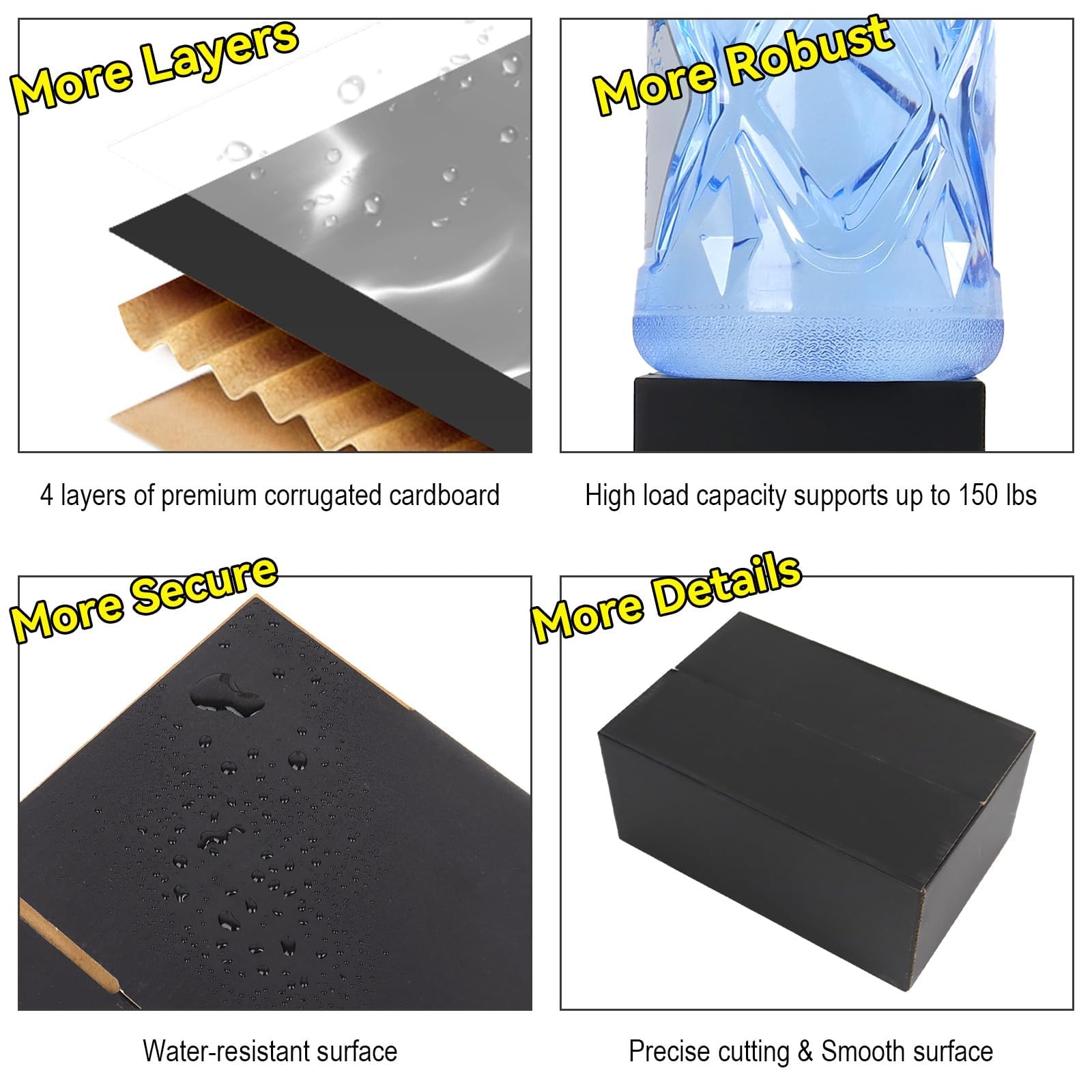 Średnie pudełka wysyłkowe, 25 x 18 x 15 cm, 30 sztuk czarnych pudełek z tektury falistej, pudełka do pakowania pocztowego dla małych firm