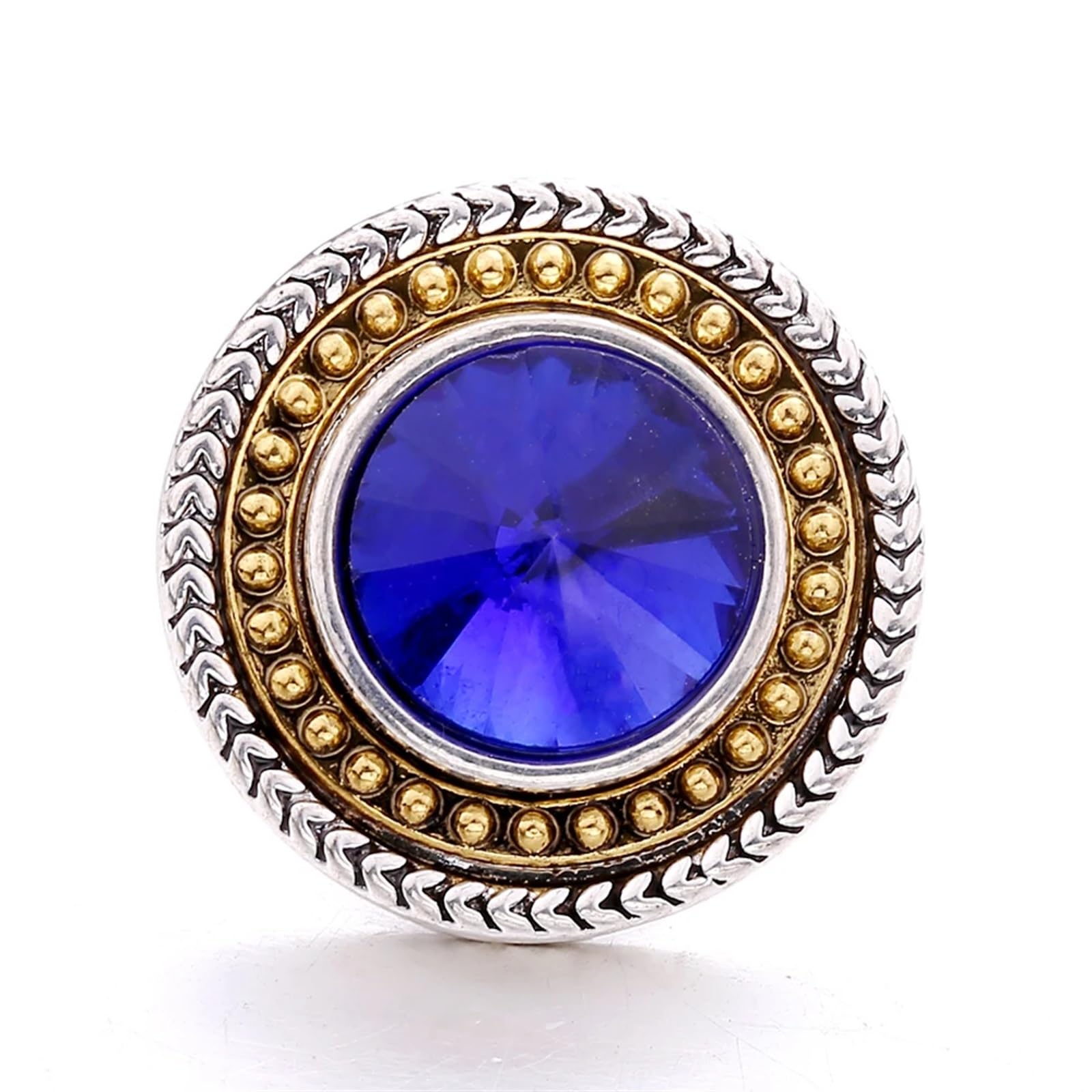Bottoni automatici in metallo, bottoni per jeans, Bottoni 5 pz/lotto Scatta Gioielli Blu Strass Fiore 18mm a pressione in metallo Fit Metallo Snap Bracciale Collana regalo(KB190 DBL)