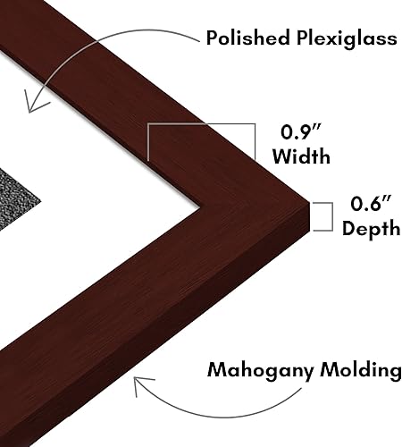 Vista 662 de Americanflat Portarretratos de 5 x 6 pulgadas con plexiglás pulido, juego de 5 portarretratos de 2 x 3 pulgadas con paspartú o para fotos de 5 x 6