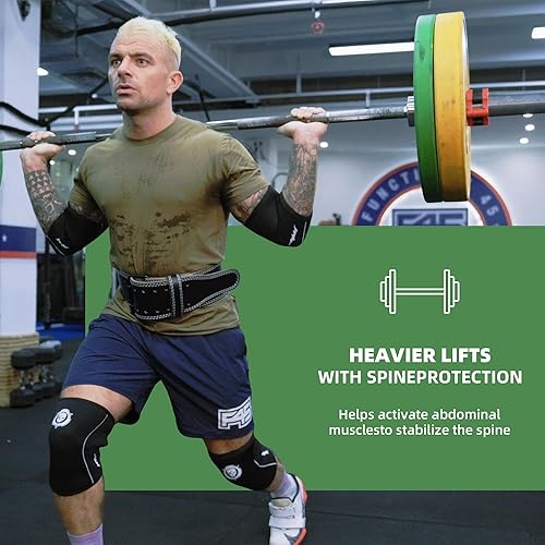 Miniatura 3 de Cinturón de levantamiento de pesas (0.236 in de grosor) piel auténtica, que ofrece soporte para la espalda. Hebilla de doble punta, ideal para