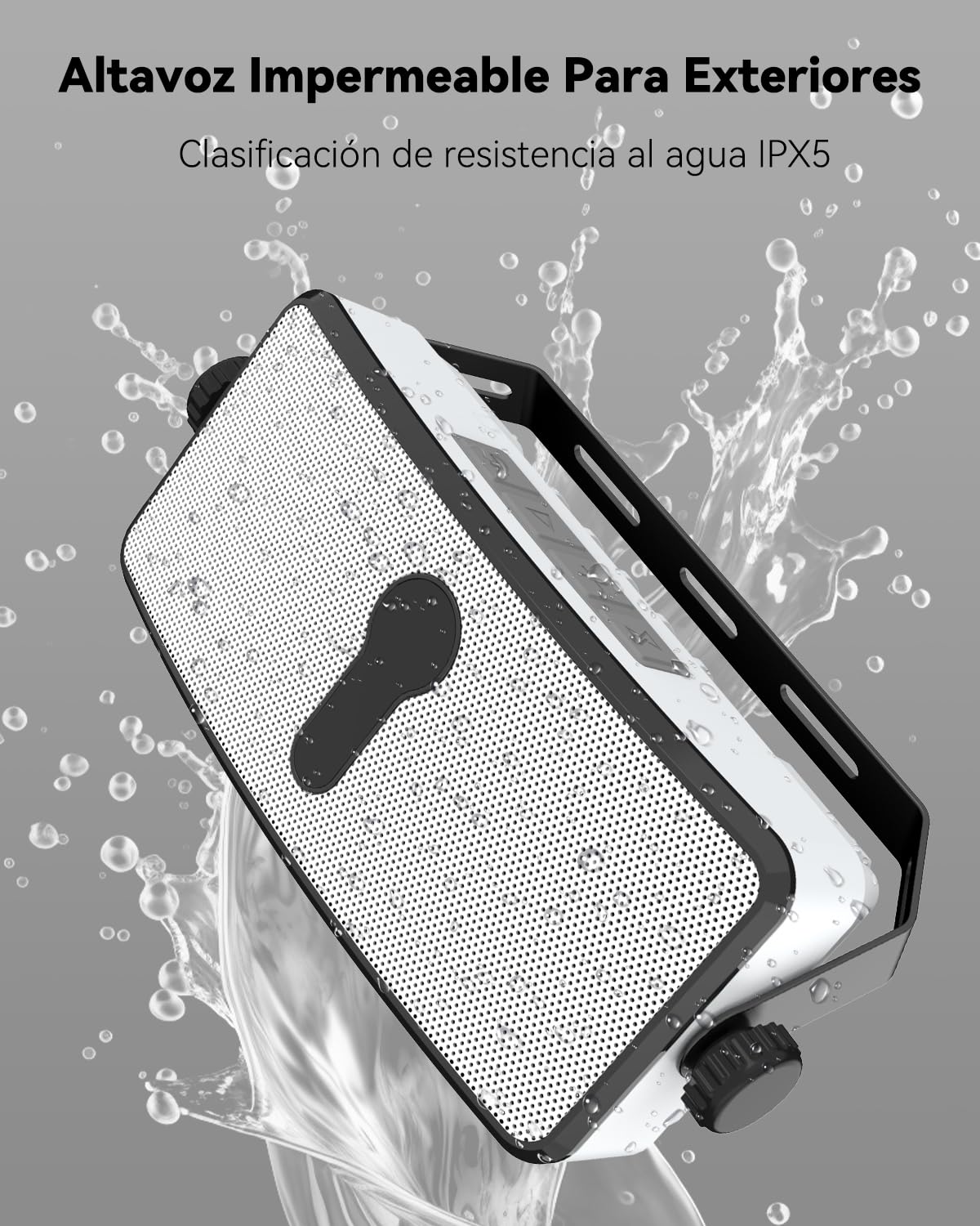 Altavoz Bluetooth Exterior IPX5, Impermeable, Sincronización con 100 Altavoces, Montaje en Pared, Compatible con Teléfono, PC, Echo Dot, para Patio, Porche, Garaje, Par (MZ-511)