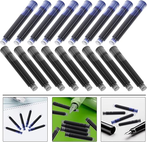 Miniatura 5 de Cabilock 100 piezas de repuesto de tinta para pluma estilográfica, recambios de tinta negra para suministros de fuente de pluma