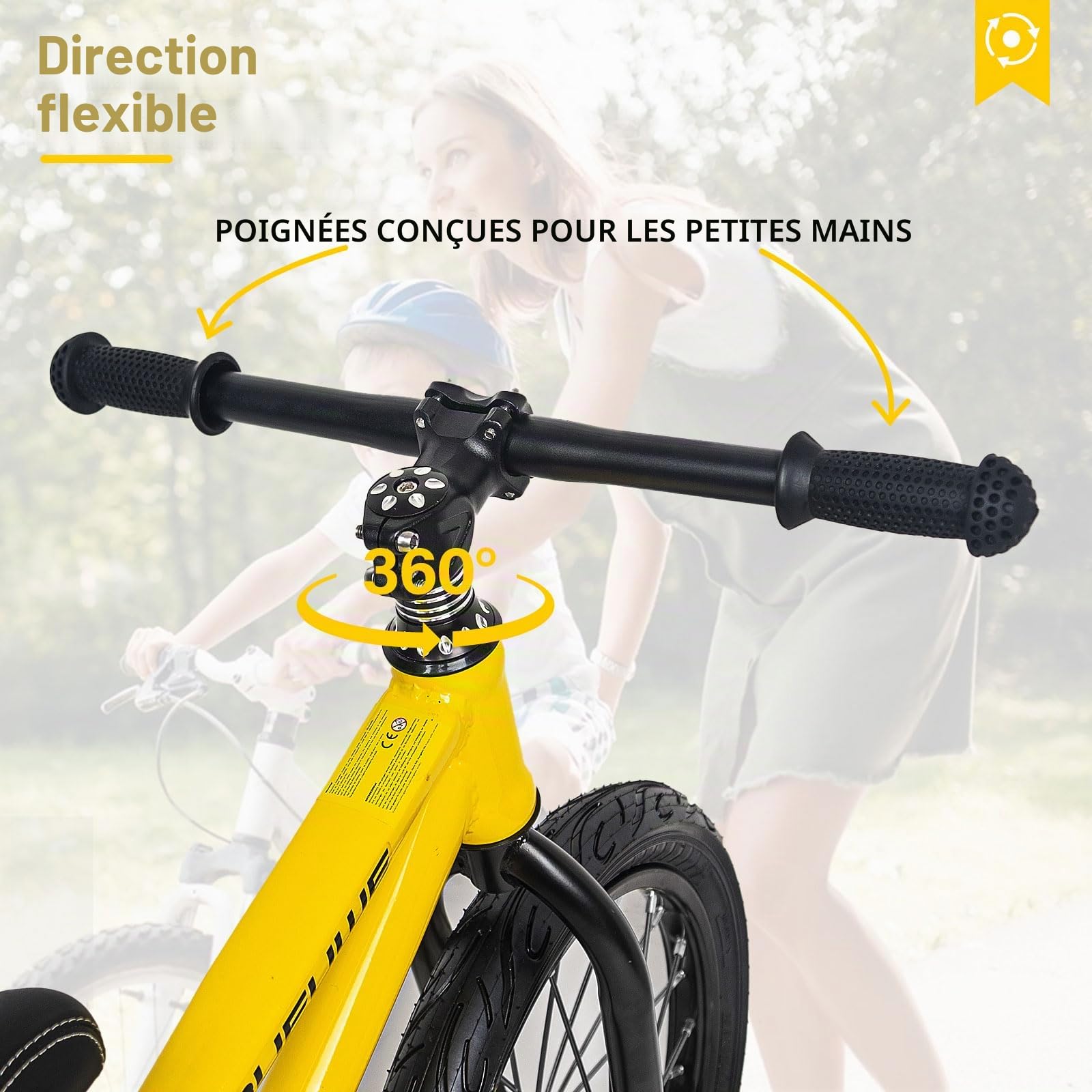 Draisienne 3 Ans et 4 5 6 7 Ans, Vélo sans Pédales pour Enfant de Jusqu'à 40 Kg, 16 Pouces Pneus en Caoutchouc, Siège Réglable, Cadeau de d'anniversaire pour Filles et Garçons