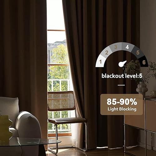 Miniatura 5 de Cortina plisada para puerta corrediza de patio, 85% opaca de 63 pulgadas de largo, cortina a rayas (1 panel, cortina pesada, 52 pulgadas de ancho x