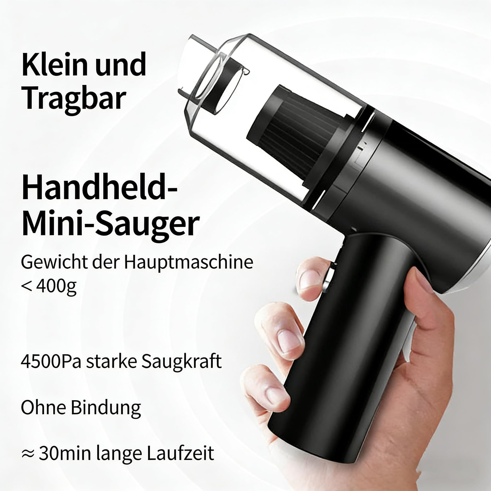 Dustaclean Mini Handstaubsauger Akku Kabellos Auto Tisch Tastatur Stark HEPA