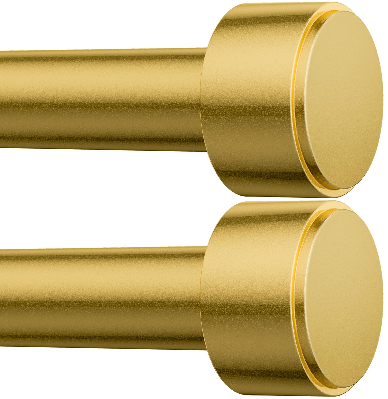 2 Pack Curtain Rods for Windows 32-120 Inch, 1 Inch Adjustable Flash Gold Curtain Rod Set with Brackets, Easy Install