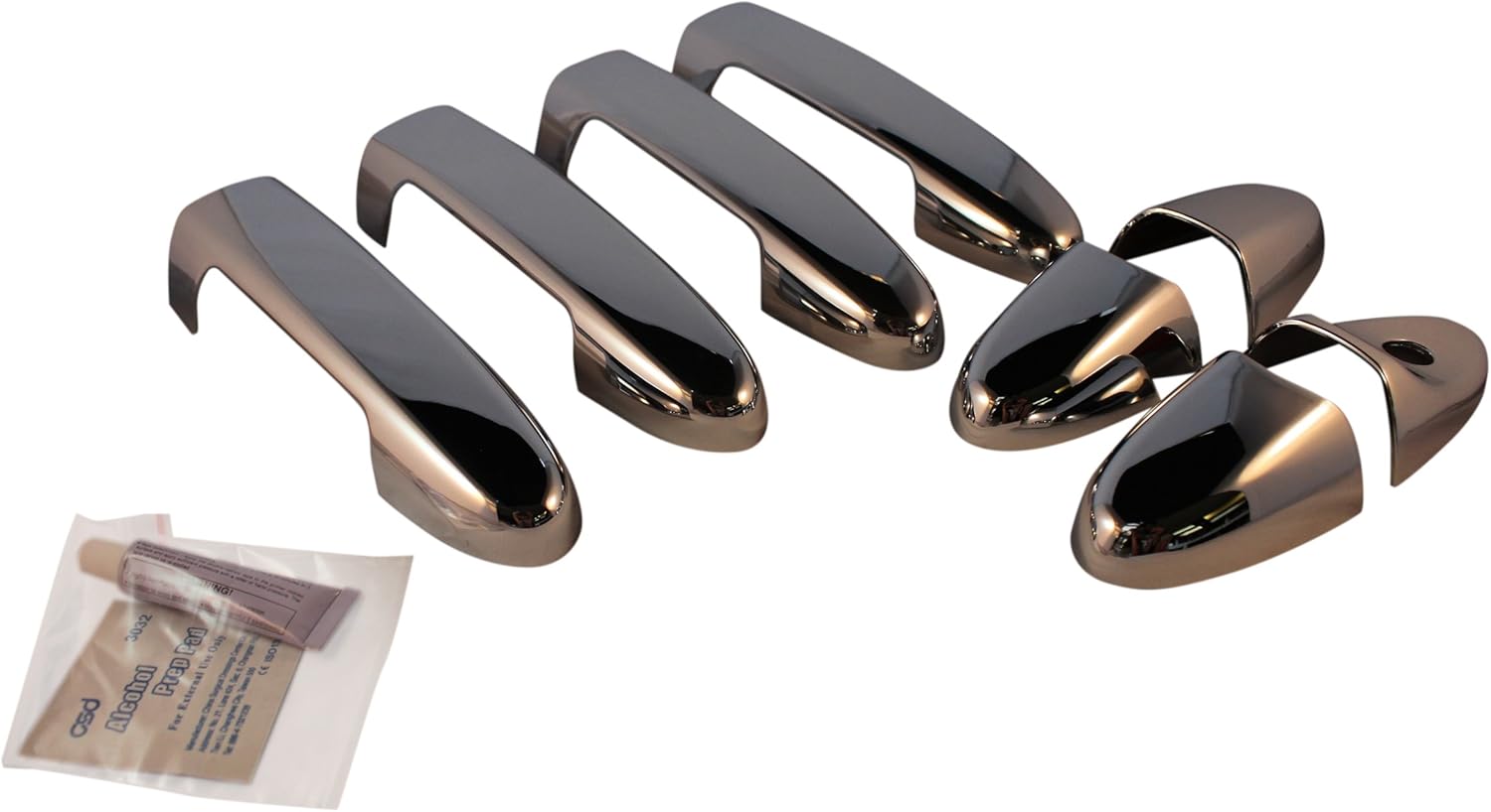 Set of 4 Chrome Plated Door Handle Covers. Includes