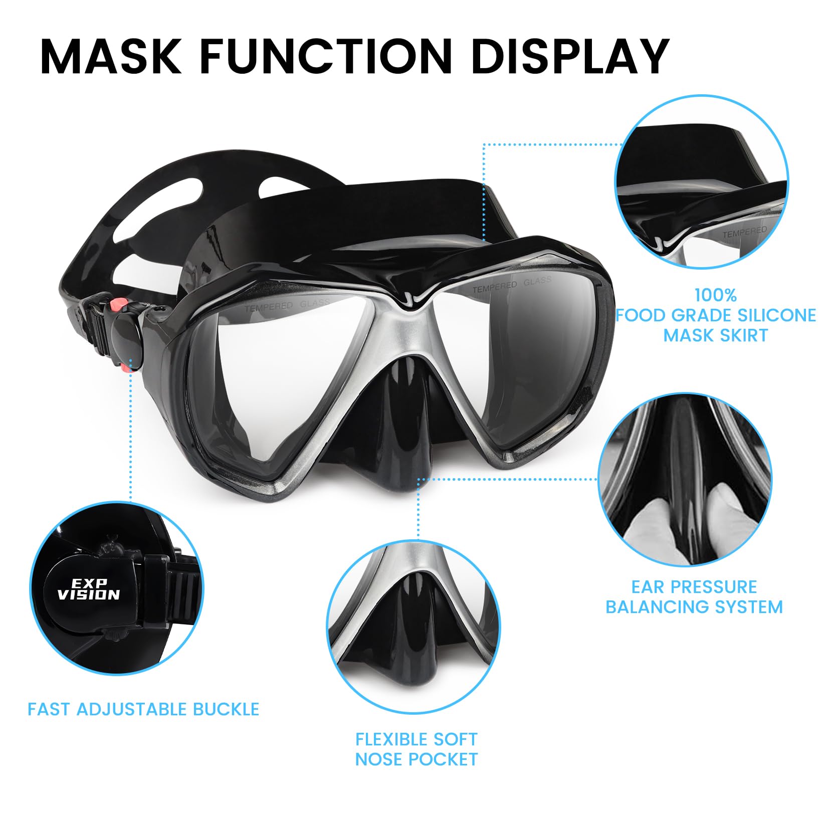 Adulte Seovediary Ensemble De Tuba Pour Adultes, Masque De