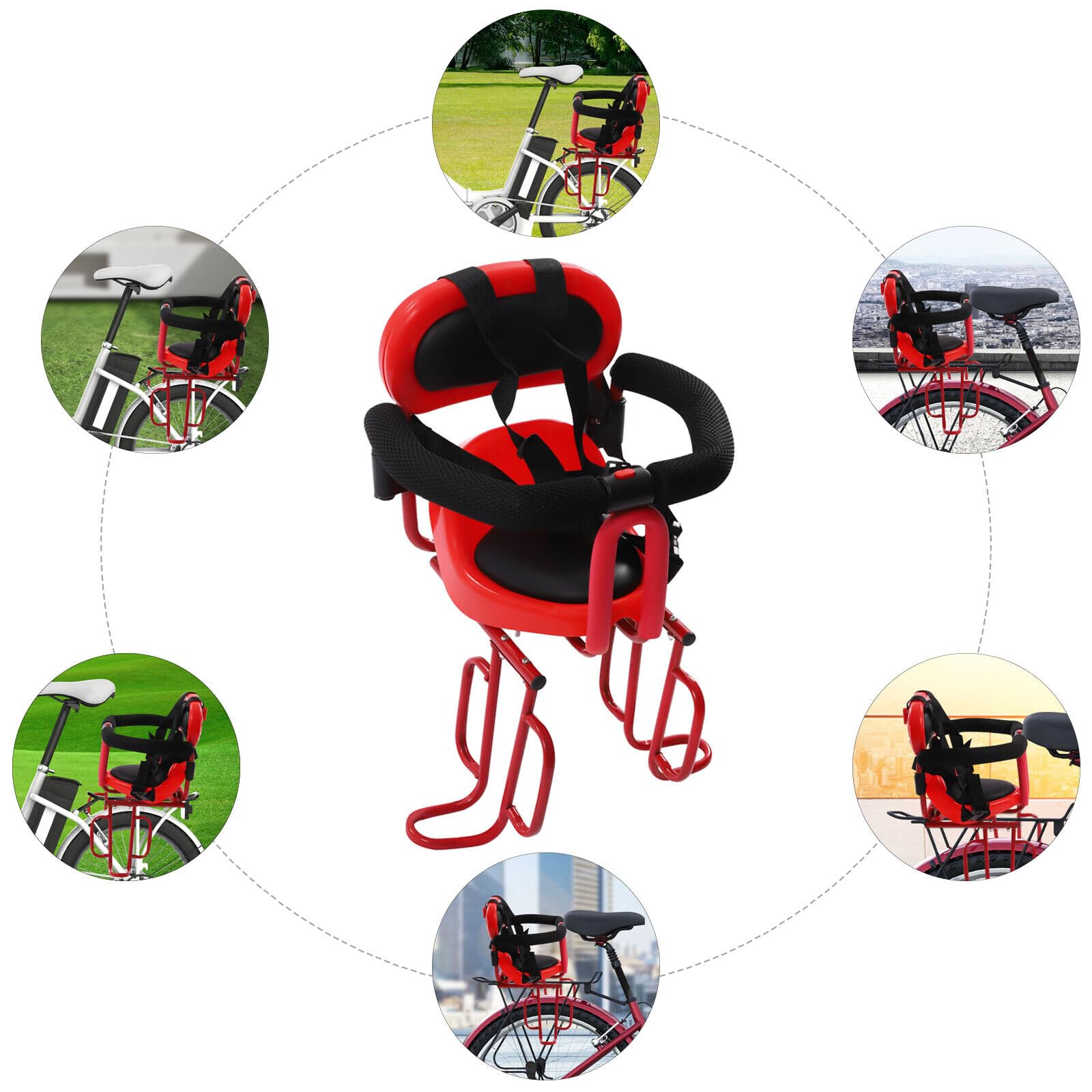 Asiento de bicicleta infantil trasero para 6 meses – 6 años, asiento infantil para bicicletas de montaña, bicicletas de ciudad, bicicletas plegables, asiento infantil